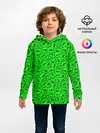 Детское худи / Черепа на кислотно-зеленом фоне