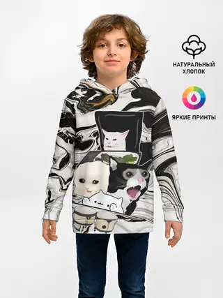 Детское худи / woman yelling at cat