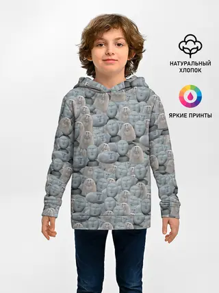 Детское худи / Каменные лица 3D МЕМ 2020