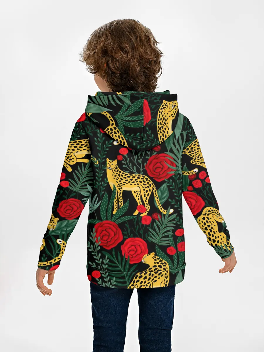 Детское худи / Леопарды и цветы
