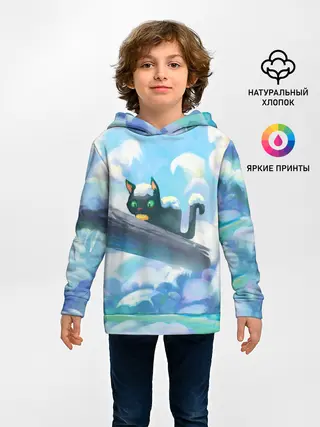 Детское худи / Снежный котенок