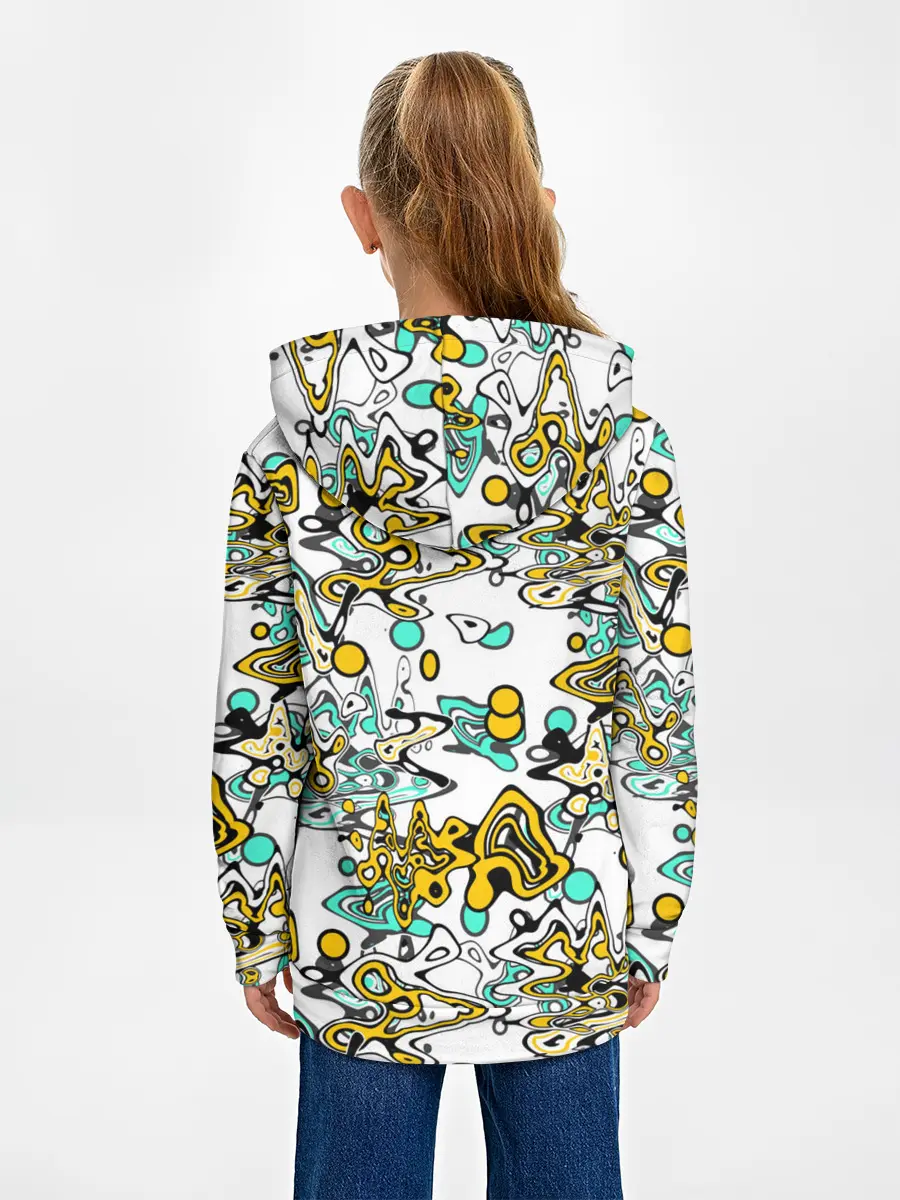 Детское худи / Бирюзово-желтый узор