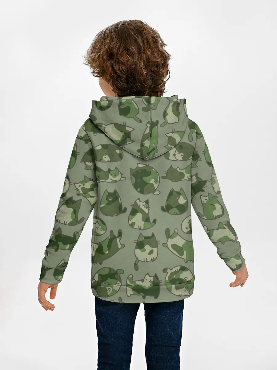 Детское худи / Камуфляж с котиками