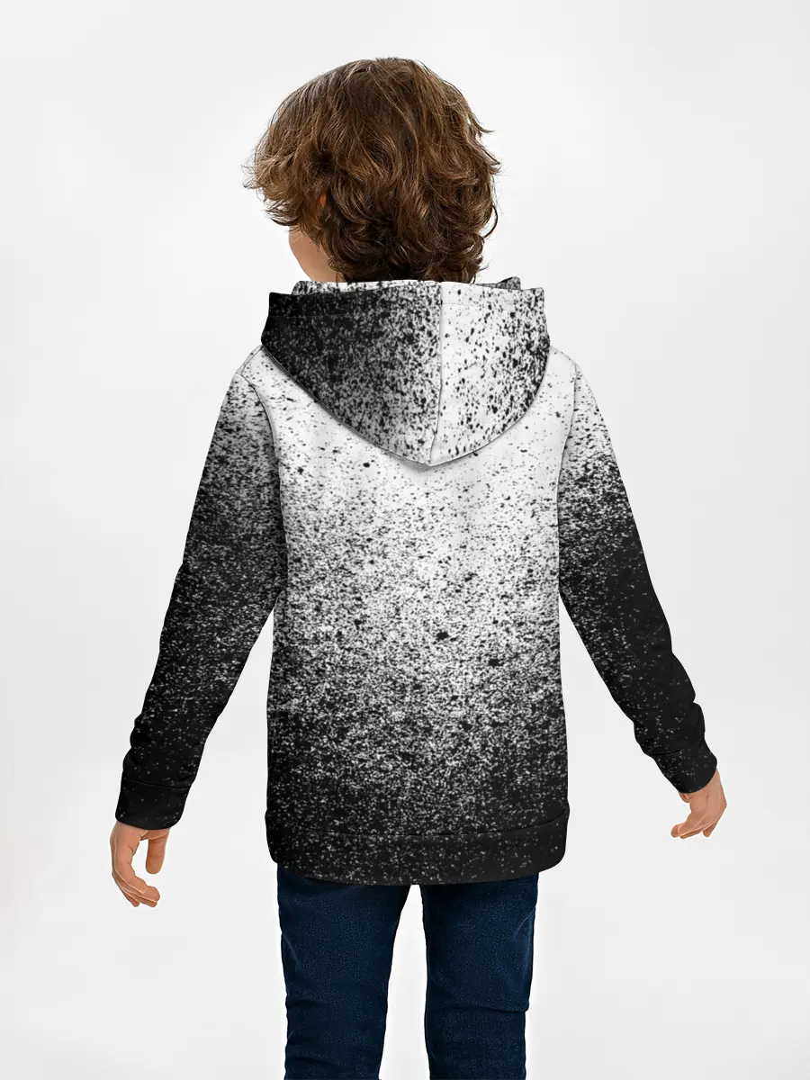 Детское худи / БРЫЗГИ КРАСОК ЧЁРНЫЙ