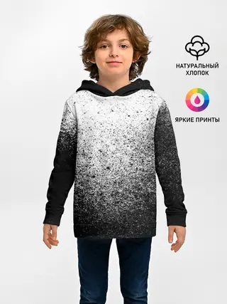 Детское худи / БРЫЗГИ КРАСОК ЧЁРНЫЙ