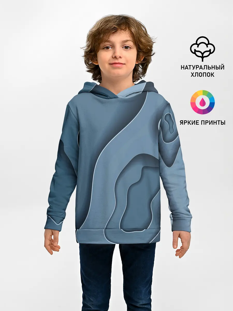 Детское худи / Абстракция бумажные волны