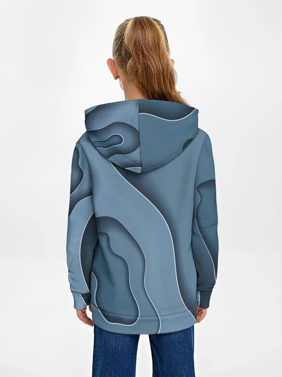 Детское худи / Абстракция бумажные волны