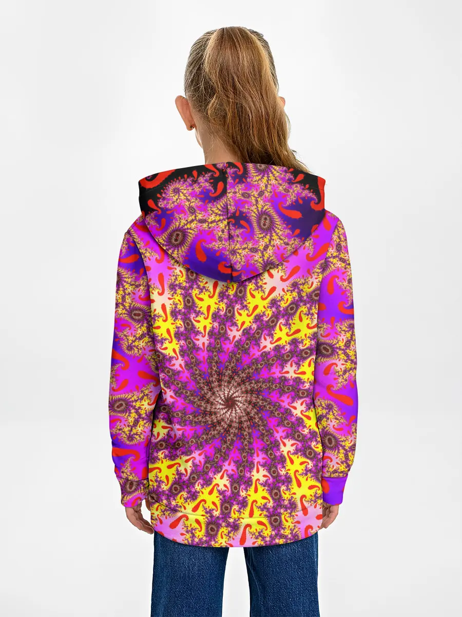 Детское худи / НЕОНОВЫЙ РОЗОВЫЙ ФРАКТАЛ