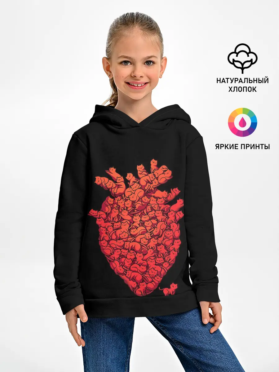 Детское худи / Сердце Из Котиков