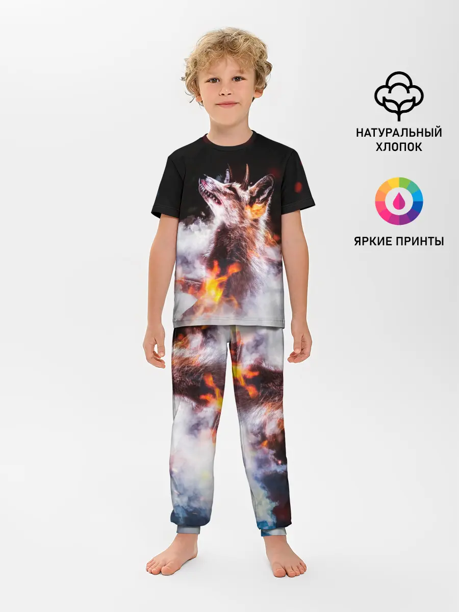 Детская пижама с брюками / Лиса с рогами