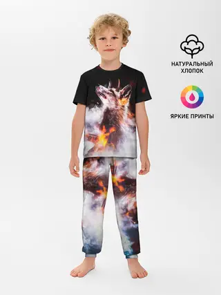 Детская пижама с брюками / Лиса с рогами