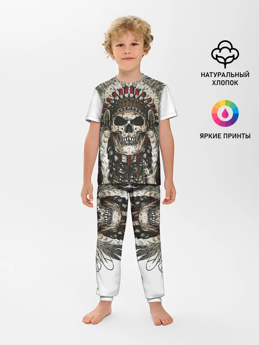 Детская пижама с брюками / Leader of indian skeletons