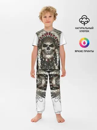 Детская пижама с брюками / Leader of indian skeletons