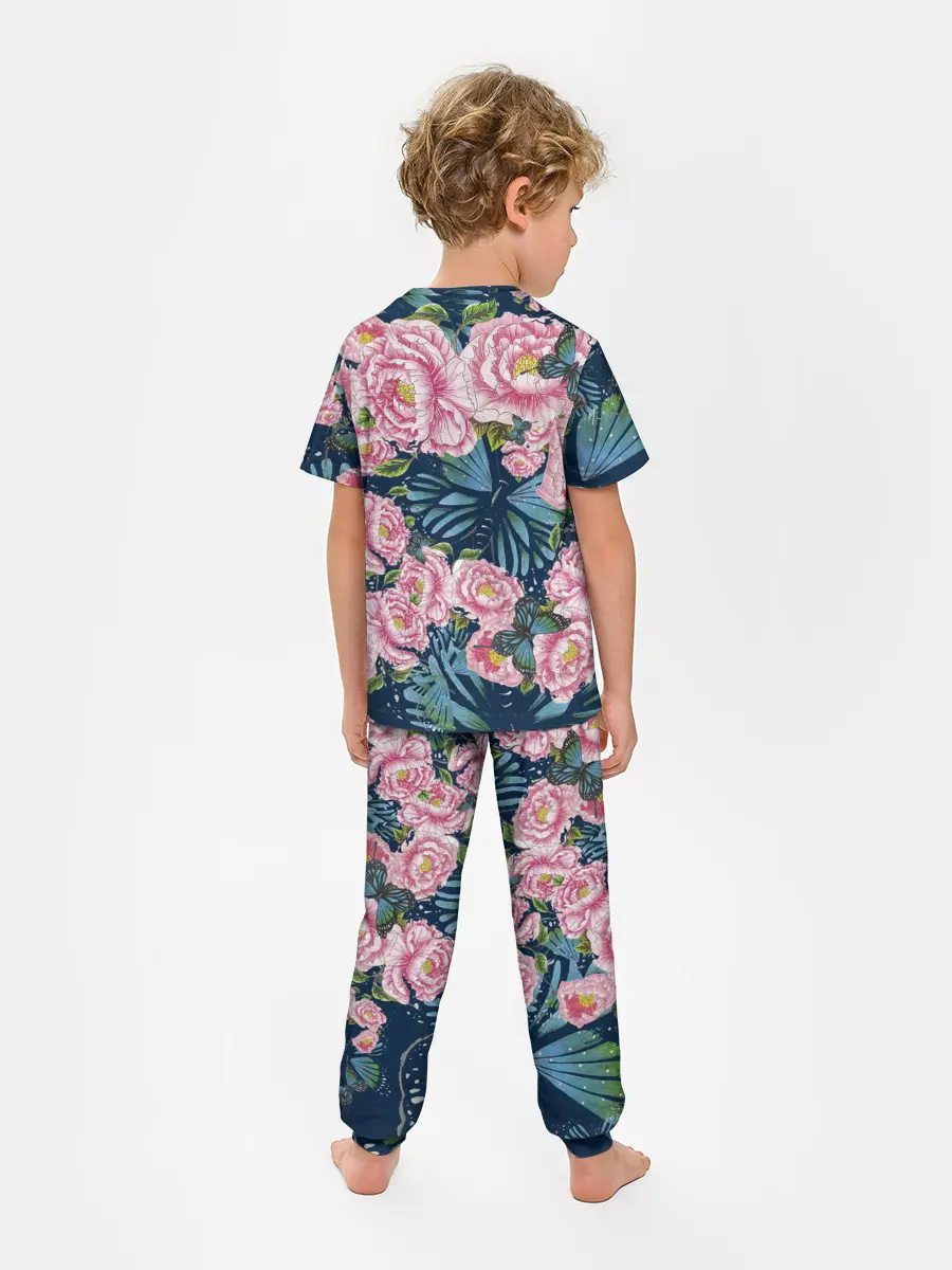 Детская пижама с брюками / Пионы