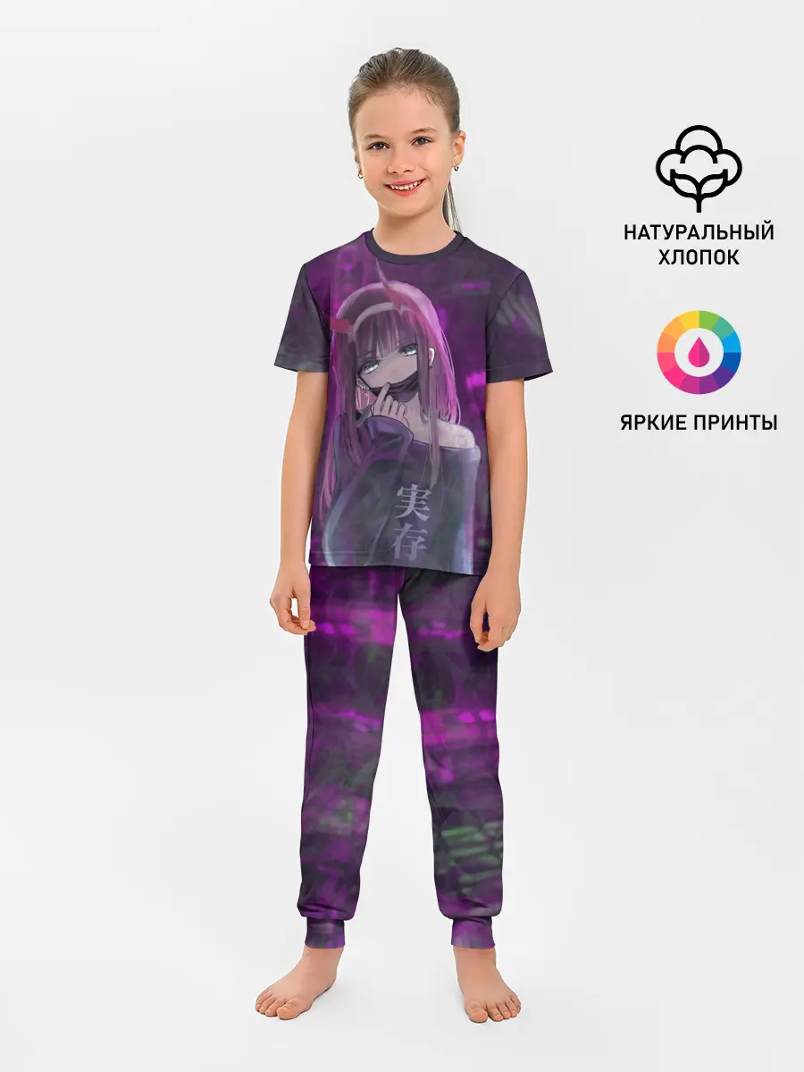 Детская пижама с брюками / Zero Two in mask