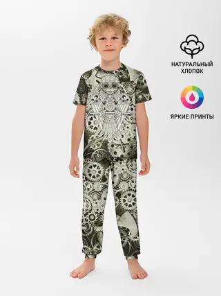 Детская пижама с брюками / Стимпанк Сова