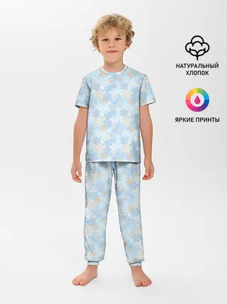Детская пижама с брюками / Узоры Снежинки