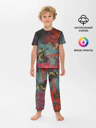 Детская пижама с брюками / Sekiro Самурай против дракона