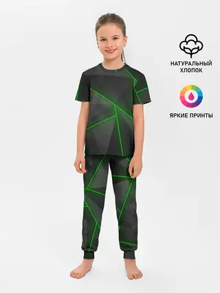 Детская пижама с брюками / Неоновые линии
