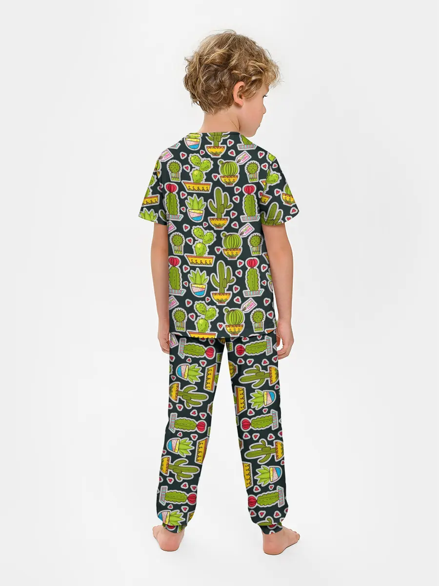 Детская пижама с брюками / Кактусы