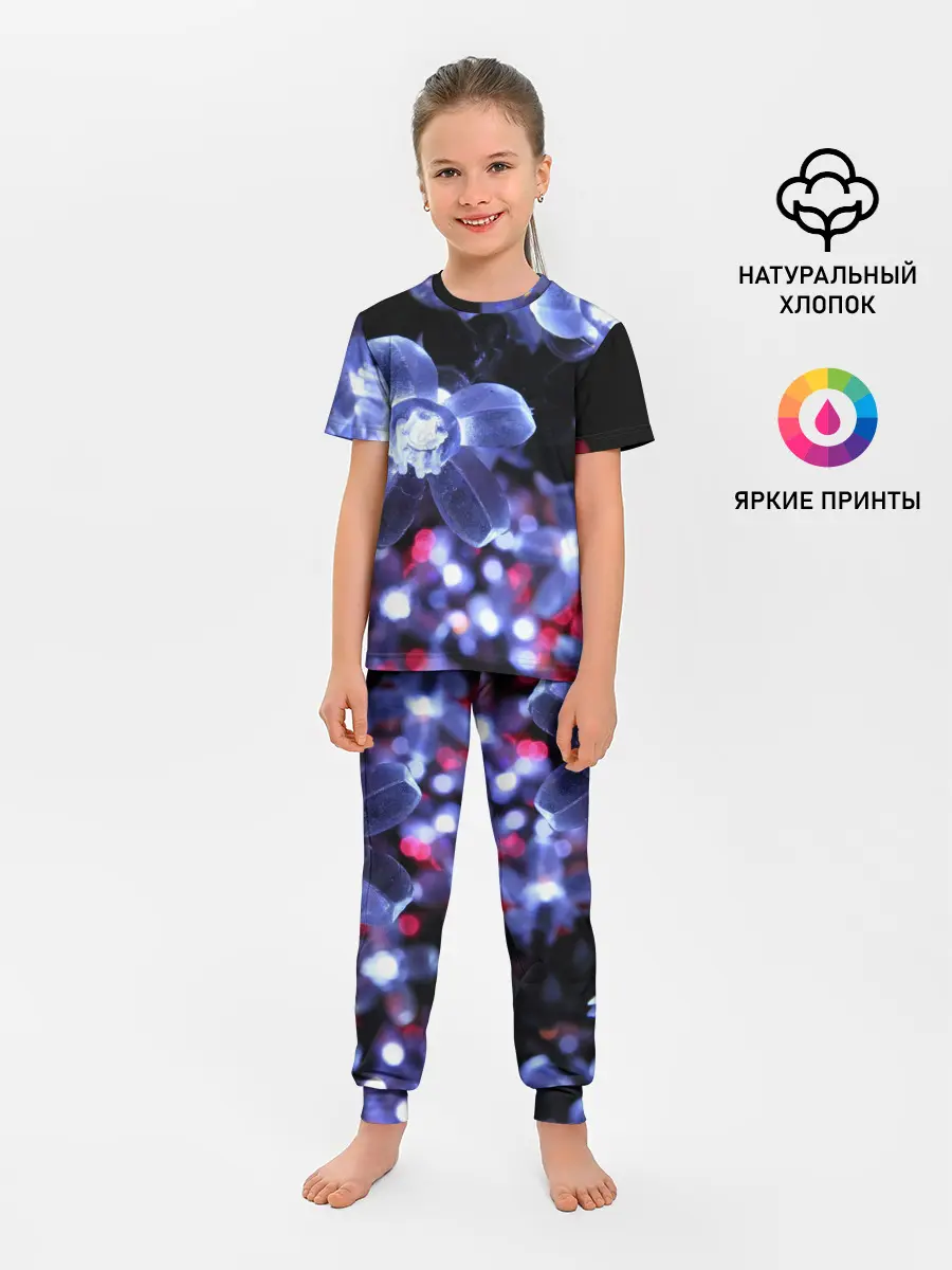 Детская пижама с брюками / Неоновые цвета