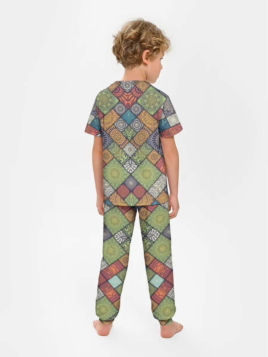 Детская пижама с брюками / Мандалы лоскутный печворк