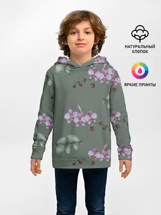Детское худи / Розовые орхидеи