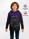 Детское худи / черный кот на фиолетовом фоне