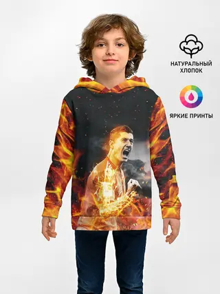 Детское худи / РОБЕРТ ЛЕВАНДОВСКИ / ОГОНЬ