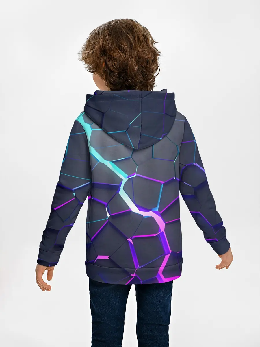 Детское худи / НЕОНОВЫЙ РАЗЛОМ | 3Д РАЗЛОМ