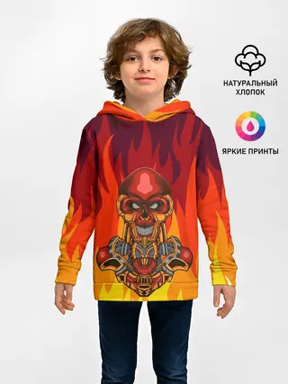 Детское худи / Меха скелет | Steampunk Fire