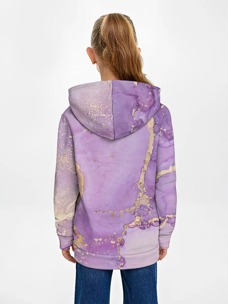 Детское худи / Сиреневые разводы краски