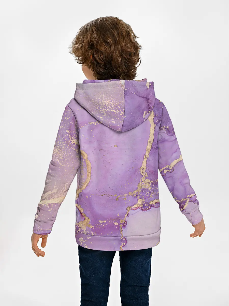 Детское худи / Сиреневые разводы краски