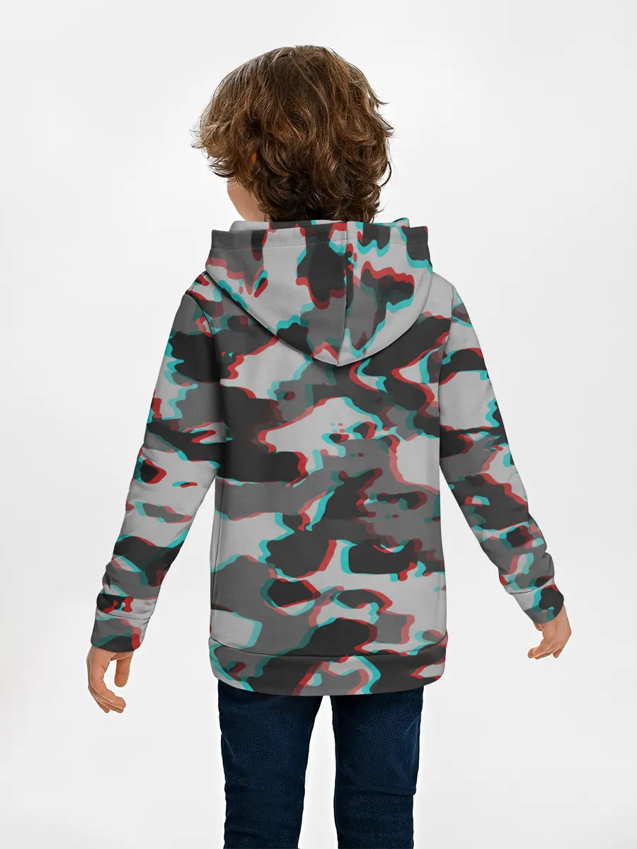 Детское худи / Серый камуфляж