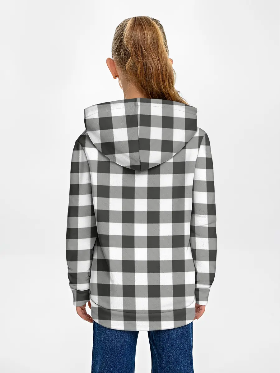 Детское худи / Черно-белая клетка