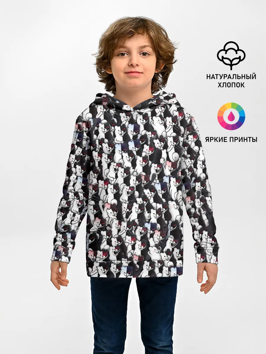 Детское худи / Черно-белые медведи