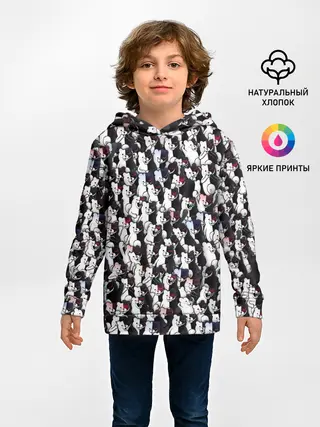 Детское худи / Черно-белые медведи