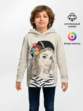 Детское худи / Парижанка в берете