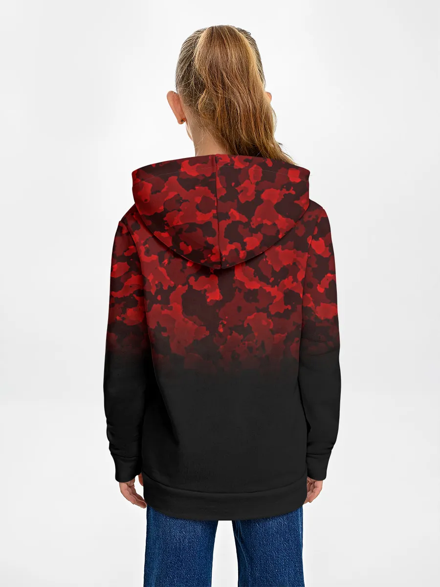 Детское худи / BLACK RED CAMO | RED MILLITARY