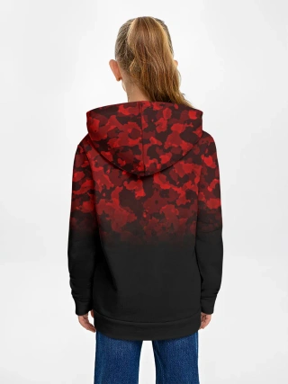 Детское худи / BLACK RED CAMO | RED MILLITARY