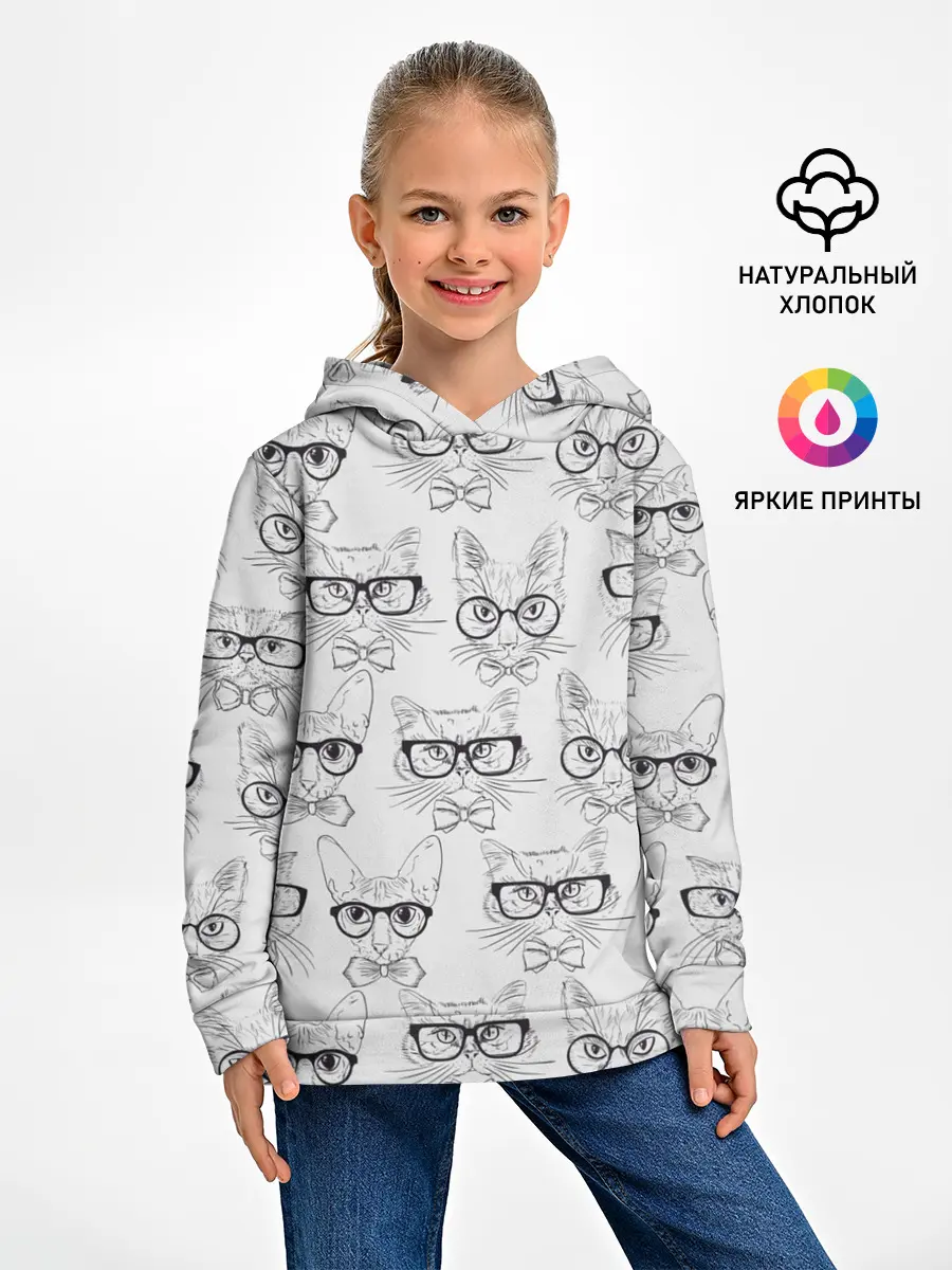 Детское худи / Кошки в очках