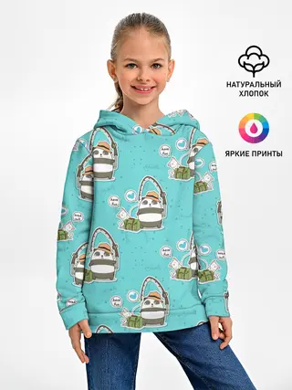 Детское худи / Панда на рыбалке