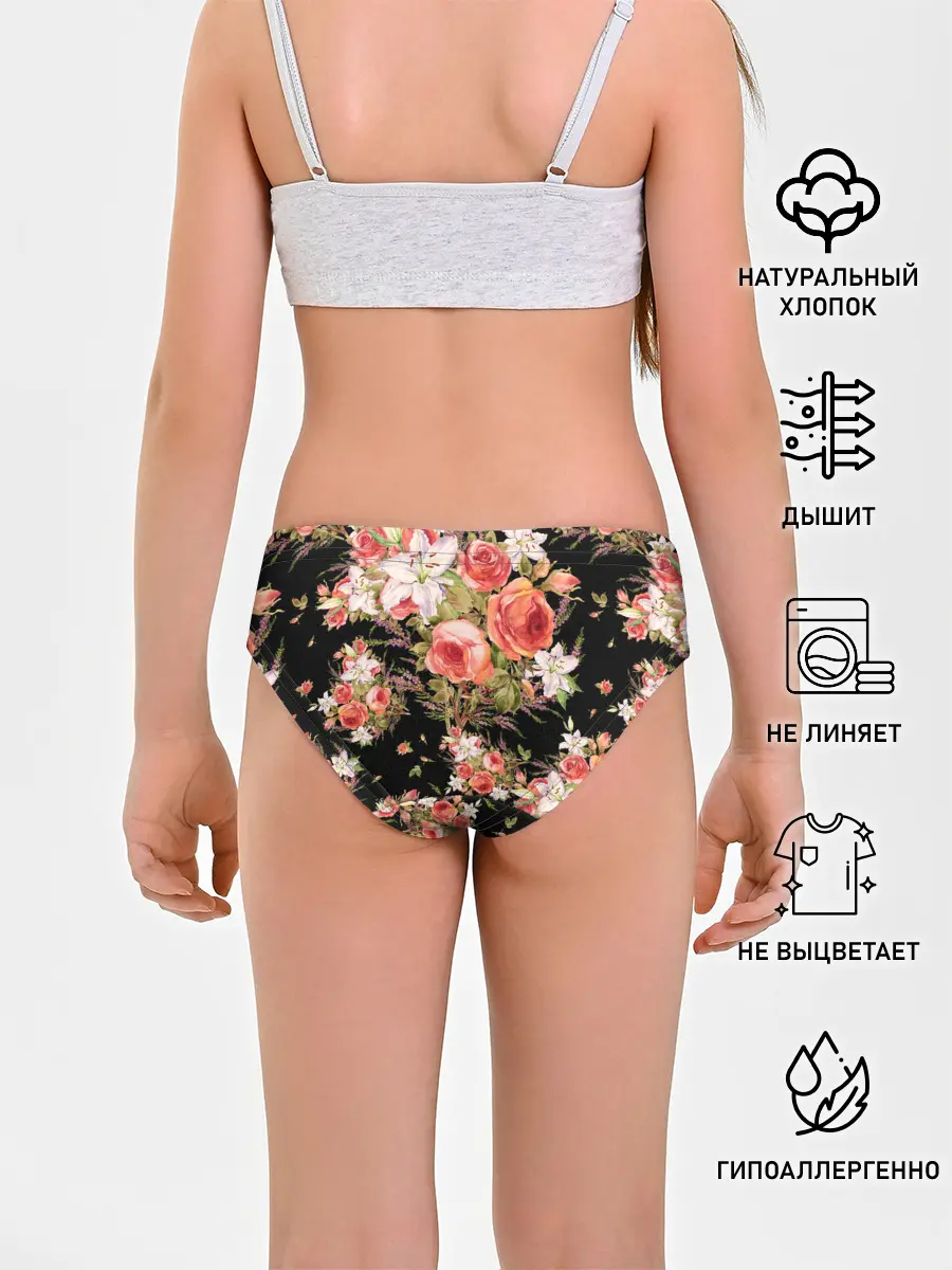 Трусы для девочек / Лилии и розы