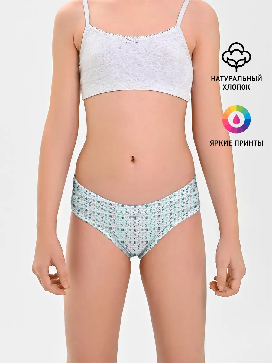 Трусы для девочек / Морской фон