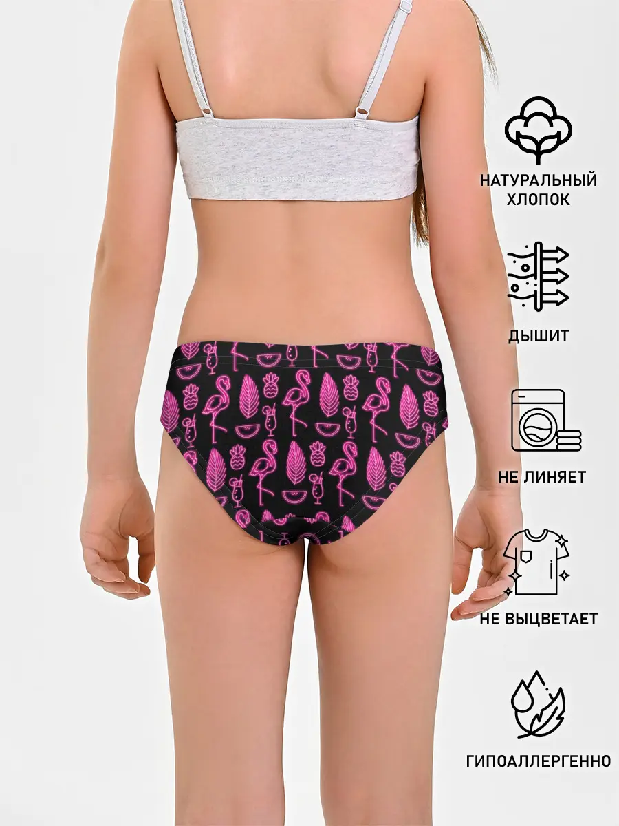 Трусы для девочек / Светящийся фламинго