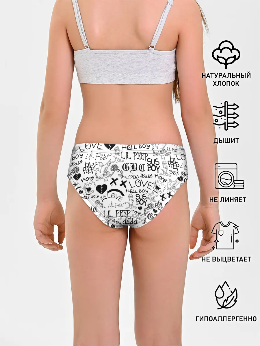 Трусы для девочек / LIL PEEP | ЛИЛ ПИП LOGOBOMBING