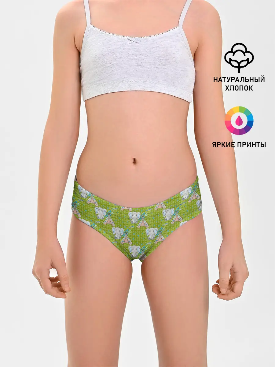 Трусы для девочек / Слоник и вигвам