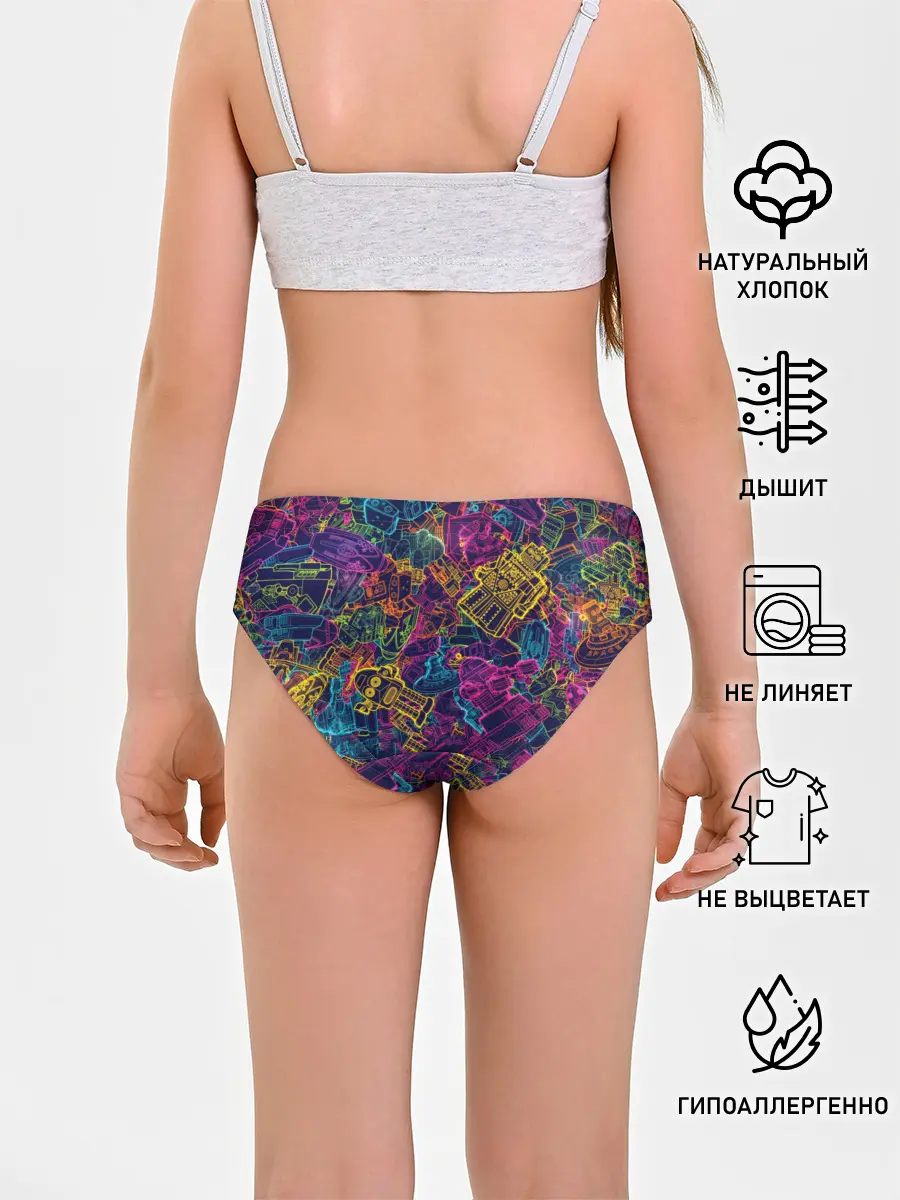 Трусы для девочек / Neon Robots