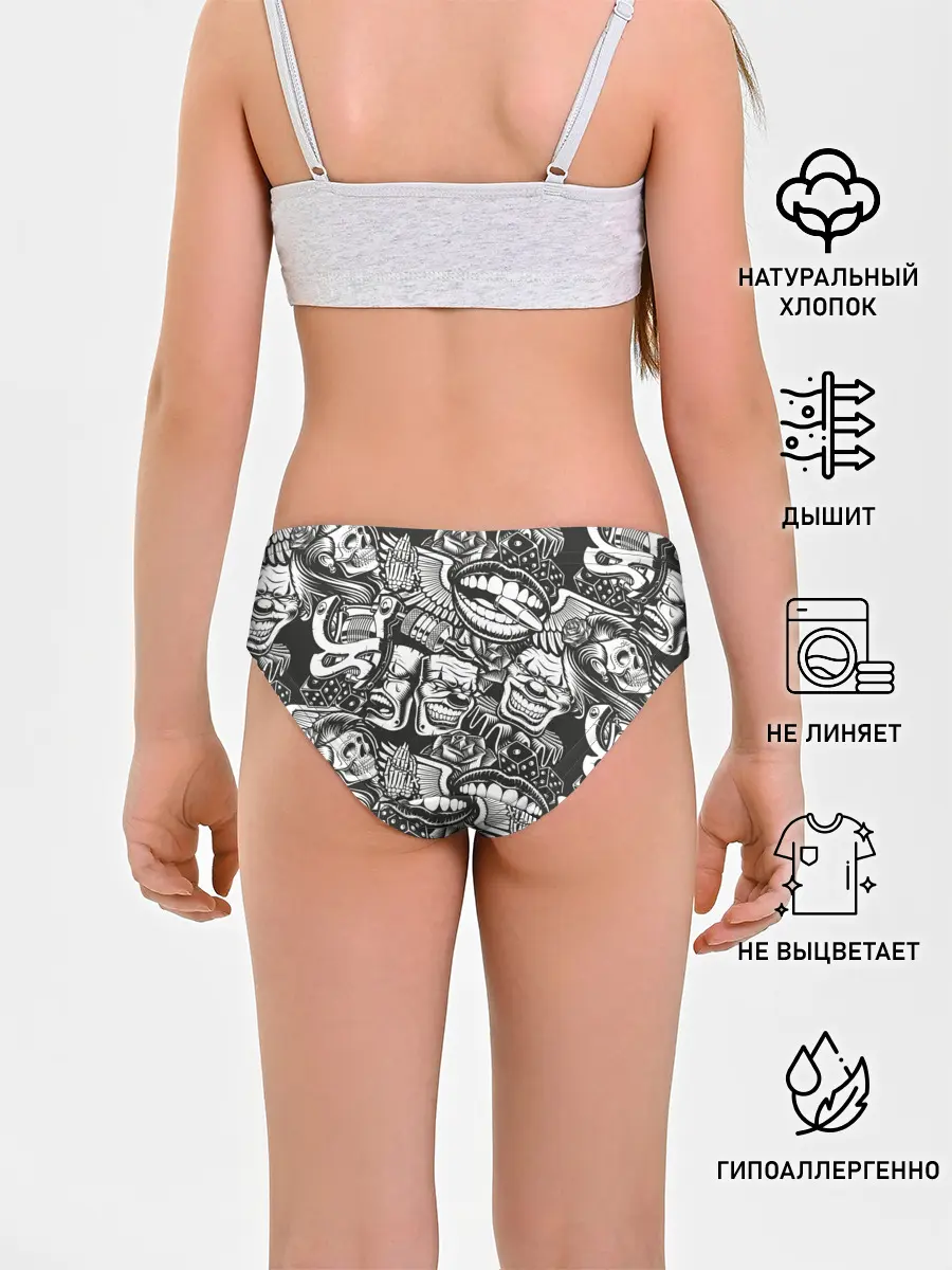 Трусы для девочек / Тату ретро