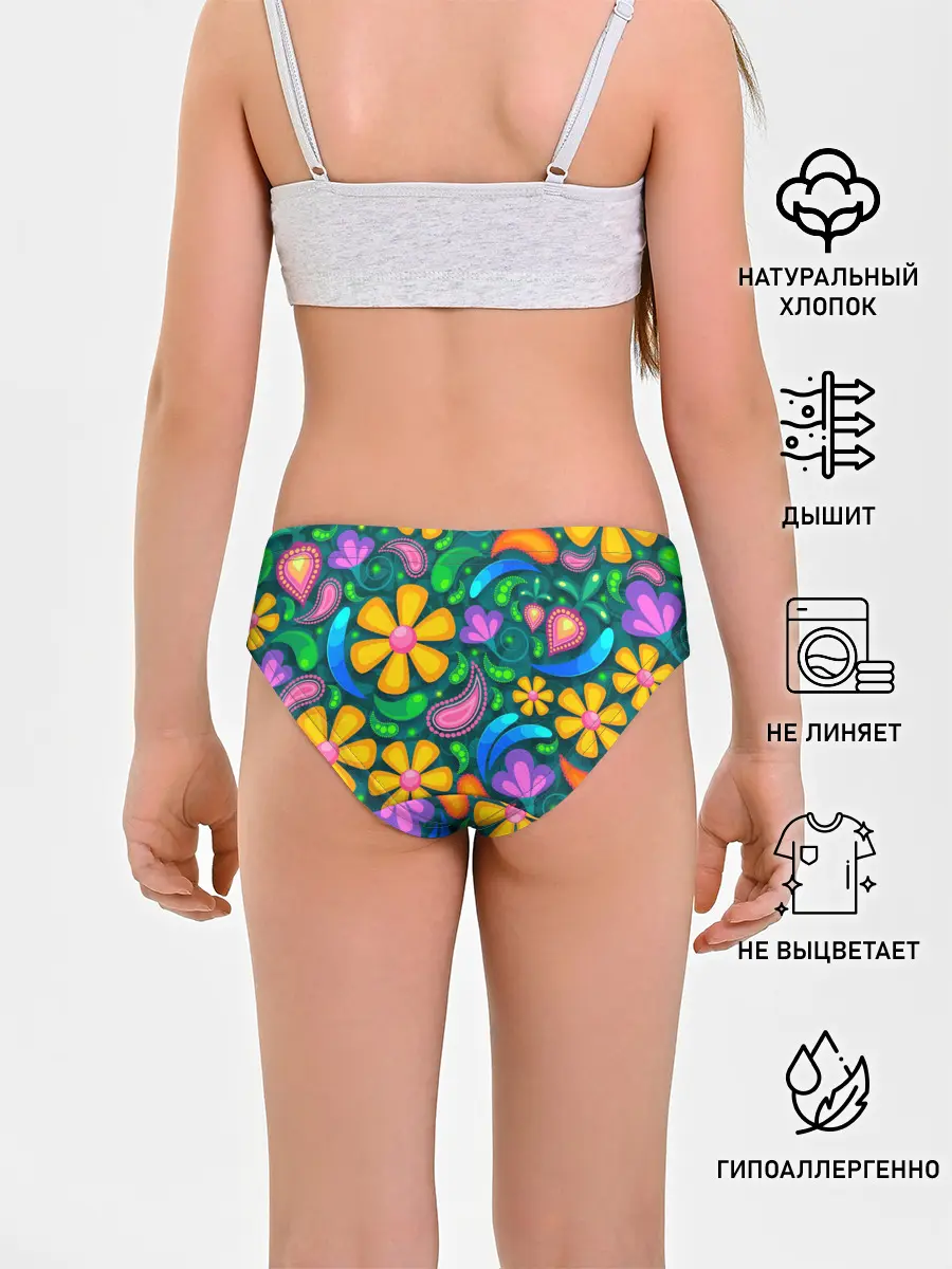 Трусы для девочек / ЯРКИЕ ЦВЕТЫ